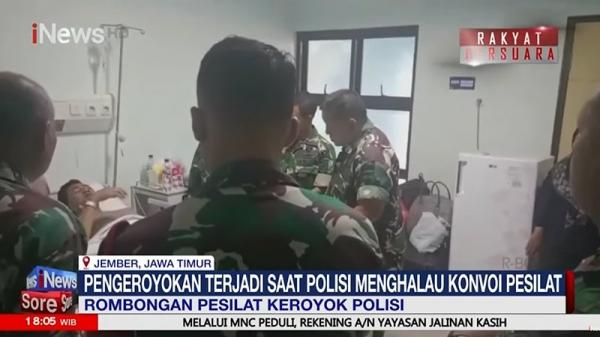 Polisi Dikeroyok Rombongan Pesilat PSHT di Jember