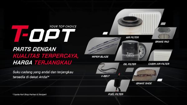 T-OPT suku cadang Toyota T-OPT brand suku cadang yang bisa menjadi pilihan baru pelanggan Toyota. (Foto: dok Toyota)