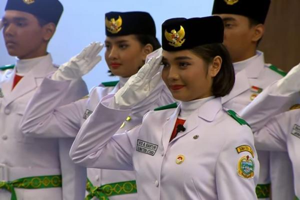 Vio Paskibraka Sumut IST Violetha A Sianturi dari Sumut terpilih menjadi pemimpin upacara. (Foto: Biro Setpres)