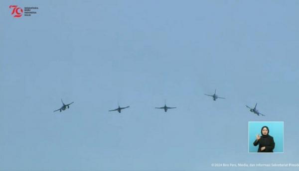IMG 20240817 WA0099 1 Atraksi pesawat tempur F-16 TNI Angkatan Udara di langit IKN, Kalimantan Timur. (Foto tangkapan layar).