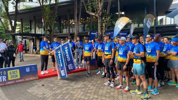 Budi Karya di Road to UGM Trail Run Budi Karya di Road to UGM Trail Run yang diselenggarakan di Jakarta, Minggu (1/9/2024)