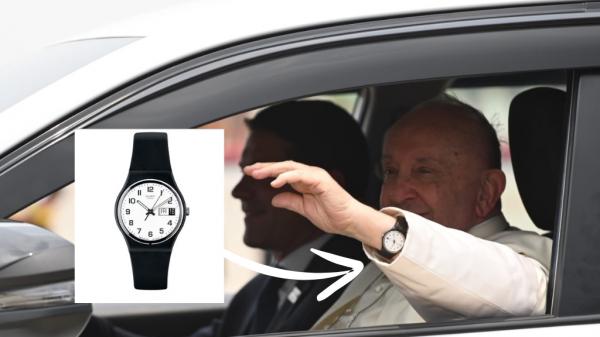 Jam tangan Paus Fransiskus Jam tangan Paus Fransiskus saat berkunjung ke Indonesia. (Foto: INDONESIA PAPAL VISIT COMMITTEE/Iwan Jayadi)