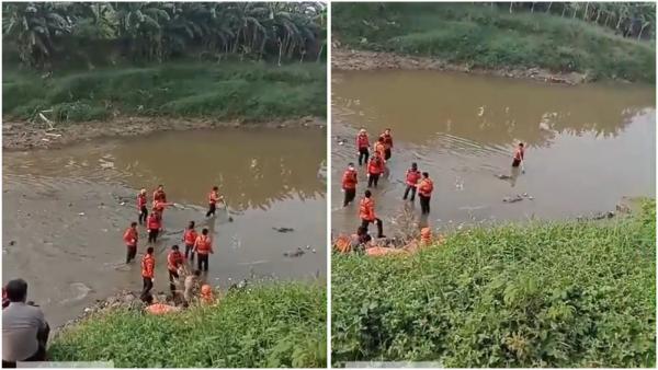 Proses evakuasi jasad di kali bekasi Proses evakuasi tujuh jasad di kali Bekasi, Jawa Barat. (Foto: X)