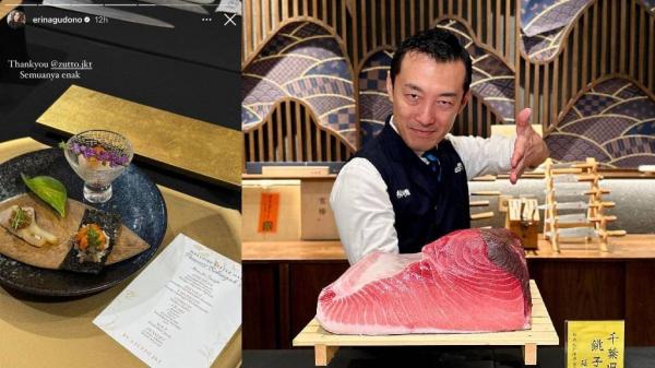 OMAKASE ERINA Menu omakase ala Jepang yang dihidangkan khusus untuk Erina Gudono. (Foto: Instagram)