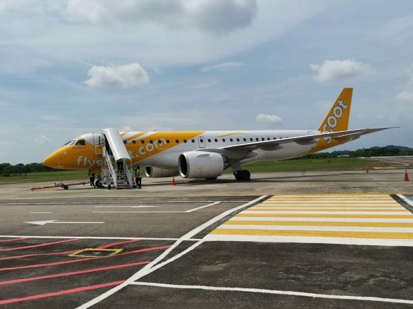 IMG 20241104 141944 Penerbangan Scoot dari Singapura menuju Malaka, Malaysia ini mengunakan pesawat baru jenis Embraer E190-E2.