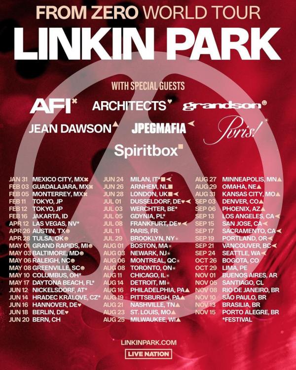 Linkin Park World Tour Jadwal tur Linkin Park 2025, ada Jakarta 16 Februari 2025. (Foto: Instagram)