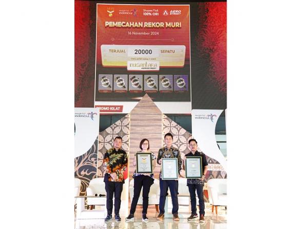 Aerostreet Rekor MURI Shopee Aerostreet x Wonderful Indonesia bersama Shopee pecahkan Rekor MURI. (Foto: dok Ist)