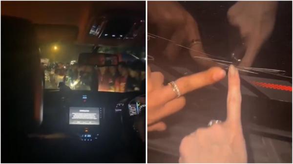 Mobil Irenne Ghea Kondisi Mobil Irenne Ghea setelah diamuk massa komunitas CB Nganjuk. (Foto: Instagram)