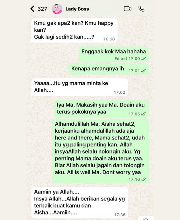 Isi chat Emilia Contessa dengan Denada Isi chat Emilia Contessa dengan Denada. (Foto: Instagram)
