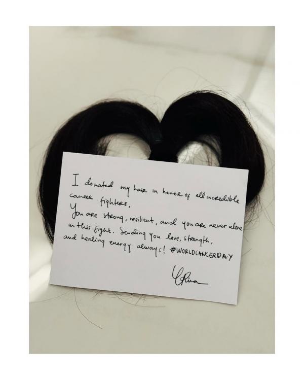 Rambut Erina Gudono Rambut Erina Gudono yang didonasikan untuk para pejuang kanker. (Foto: Instagram)