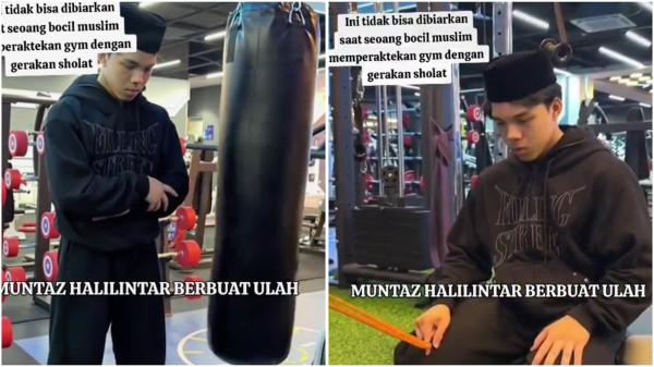 Muntaz Halilintar Muntaz Halilintar diduga melecehkan gerakan sholat saat berada di tempat gym. (Foto: X)