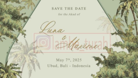 Undangan Luna Maxime Undangan pernikahan diduga milik Luna Maya dan Maxime Bouttier. (Foto: Instagram/@lambe_turah)