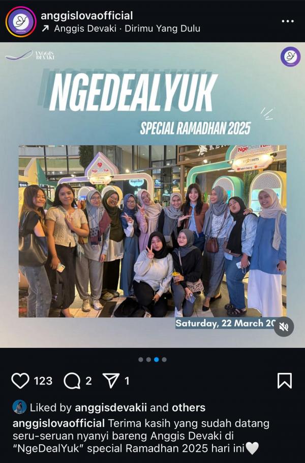 Anggis Devaki dan fans. (Foto: Instagram)