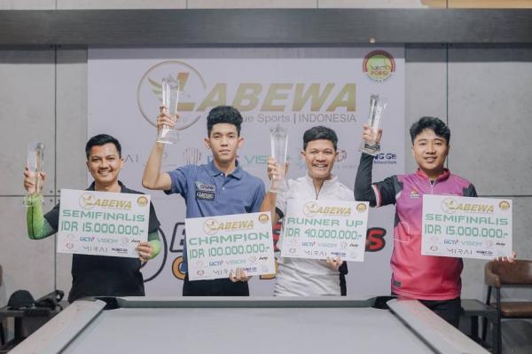 Para juara turnamen Labewa Seri 4, 9 Ball Series C Para juara turnamen Labewa Seri 4, 9 Ball Series Class D yang digelar di Labewa Cue Sports Karawaci pada 3-4 Mei 2025. (Foto: PB POBSI)