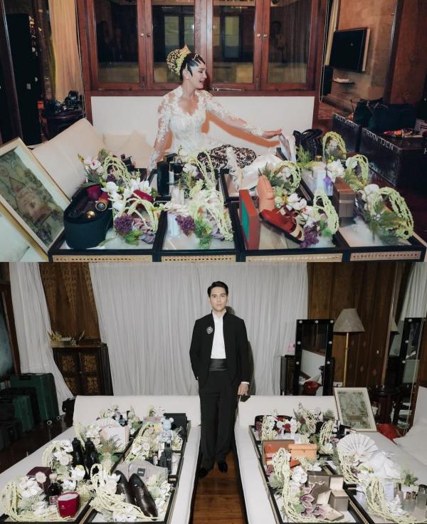 Luna Maya dan Maxime Bouttier memperlihatkan seserahan pernikahan mereka. (Foto: Instagram)