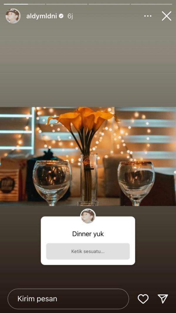 Ini unggahan Instagram Aldy Mald saat mengajak fans-nya dinner bareng. (Foto: X)
