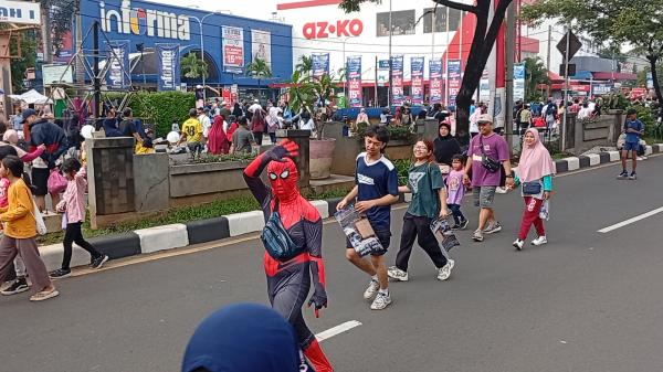 Spiderman di CFD Depok. (Foto: Refi Sandi)