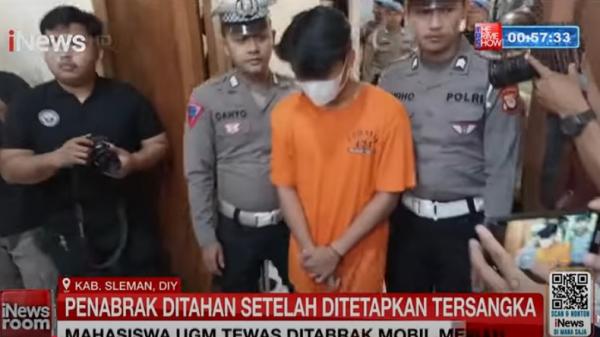 Christiano Pengarapenta Pengidahen Tarigan Christiano Pengarapenta Pengidahen Tarigan, pengemudi BMW yang menabrak mahasiswa UGM, ditahan polisi. (Foto: iNews).