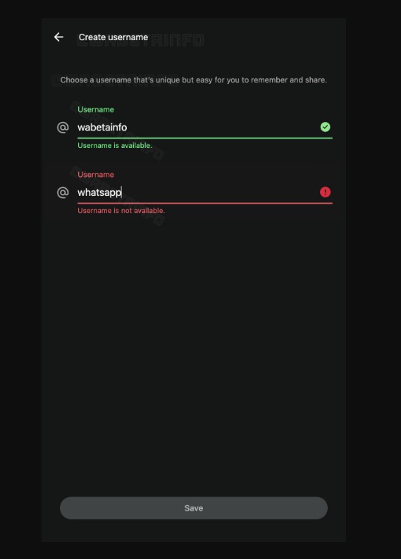 Fitur Username di WhatsApp Fitur Username di WhatsApp yang sedang dikembangkan. (Foto: WABetaInfo)