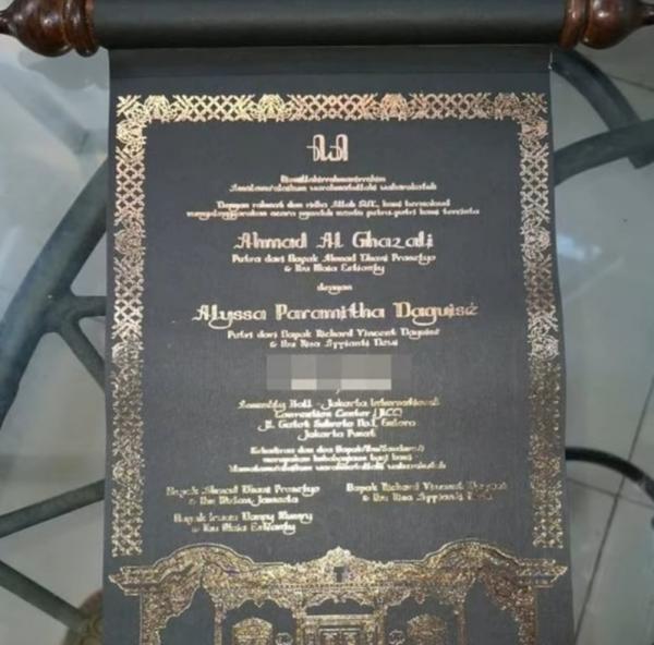 Undangan nikah Al Ghazali dan Alyssa Daguise Undangan nikah Al Ghazali dan Alyssa Daguise. (Foto: Instagram)