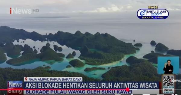 Raja Ampat Diblokade Aktivitas wisata di Raja Ampat lumpuh akibat aksi pemblokadean oleh masyarakat adat. (Foto: iNews)