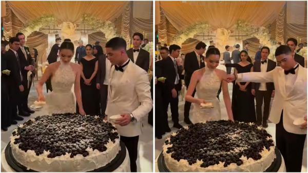 Kue pernikahan Al dan Alyssa Kue pernikahan Al Ghazali dan Alyssa Daguise. (Foto: Instagram)