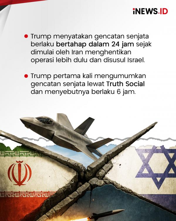 Gencatan Senjata Iran-Israel Mulai Gencatan Senjata Iran-Israel Mulai Berlaku, Trump: Jangan Dilanggar!