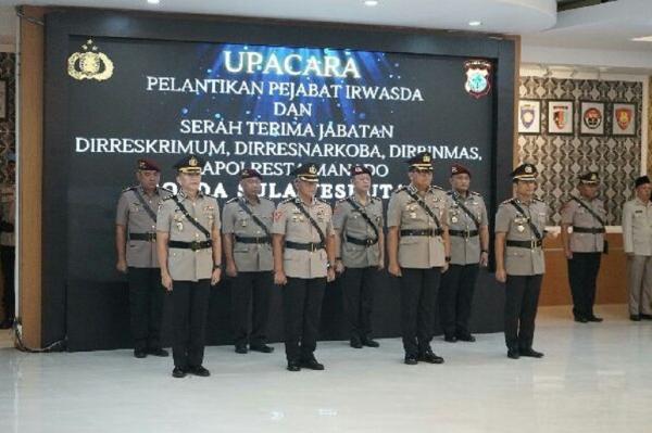 Kapolda Sulut Lantik Irwasda dan Sertijab 3 Direktur, Kapolresta Manado Diganti