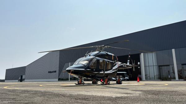 Salah satu helikopter yang dipamerkan di Hexia 2025. (Foto: Muhamad Fadli Ramadan)