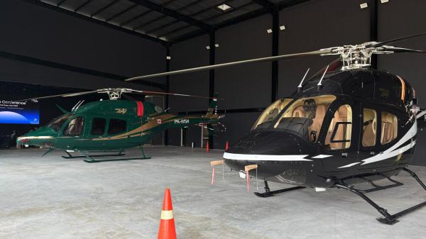 Model Helikopter Helikopter yang dipamerkan di Hexia 2025. (Foto: Muhamad Fadli Ramadan)