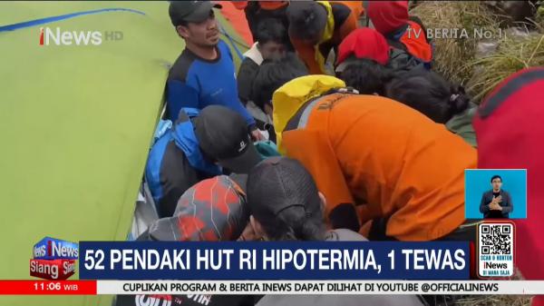 Insiden pendaki tewas Pendaki tewas akibat hipotermia di Gunung Bawakaraeng. (Foto: iNews)