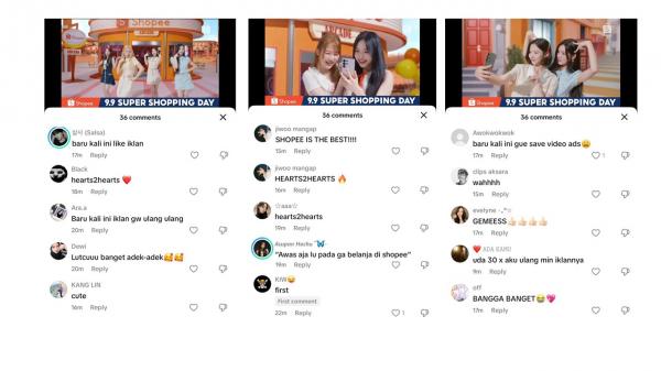 Shopee 9.9 Super Shopping Day Hearts2Hearts iklan Shopee 9.9 Super Shopping Day bersama Hearts2Hearts tuai komentar netizen. (Foto: dok Istimewa)
