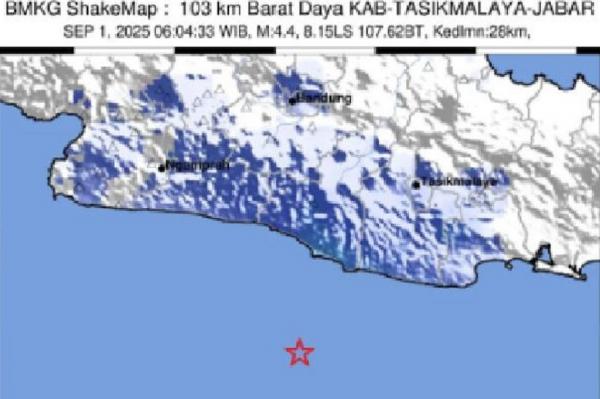Gempa Tasikmalaya M4,4 Terasa Cukup Kuat, Ini Analisis BMKG