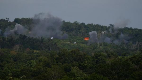Latihan tempur di Baturaja Latihan Puncak Super Garuda Shield (SGS) 2025 di Puslatpur Baturaja, Kabupaten Ogan Komering Ulu (OKU), Sumsel. (Foto: Dok. Puspen TNI).