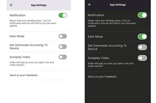 fitur Dark Mode Aplikasi iNews.id Aplikasi iNews.id kini hadir dengan fitur Dark Mode, baca berita makin nyaman.