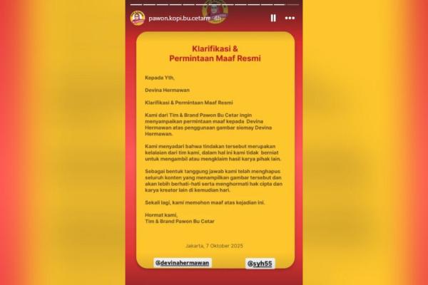 Klarifikasi Pawon Bu Cetar Klarifikasi Pawon Bu Cetar. (Foto: Instagram)