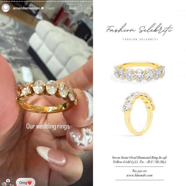 Cincin Nikah Amanda Manopo Cincin Nikah Amanda Manopo viral di media sosial. (Foto: Instagram)