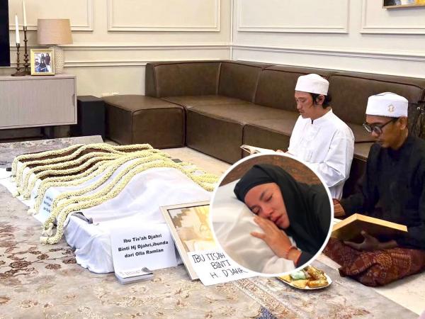 Olla Ramlan peluk jenazah ibunda Olla Ramlan peluk jenazah ibunda tercinta. (Foto: Instagram)