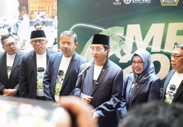 Menteri Agama Nasaruddin Umar mendorong siswa madrasah untuk terus berinovasi di bidang teknologi. (Foto: ist)