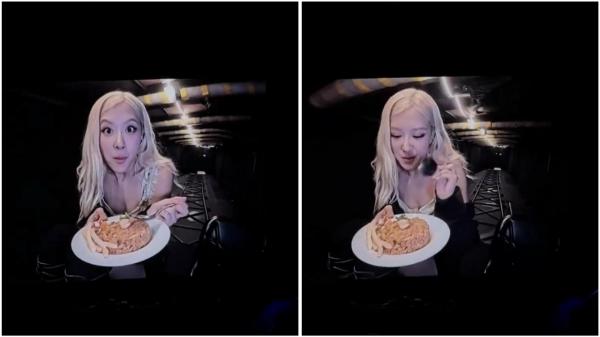 Rose BLACKPINK Rose BLACKPINK makan nasi goreng di konser DEADLINE in Jakarta 2025. (Foto: X)