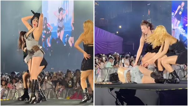 HyunA pingsan Penyanyi Korsel HyunA pingsan di panggung Waterbomb Macao 2025. (Foto: TikTok)