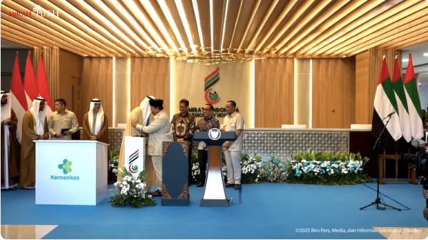 Momen peresmian RS Kardiologi Emirates-Indonesia. (Foto: Youtube)