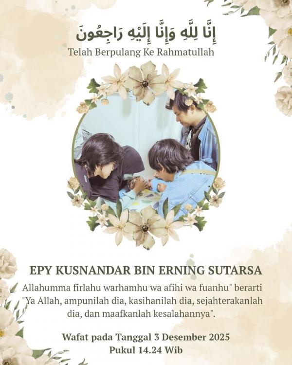 Kabar duka Epy Kusnandar meninggal dunia hari ini, Rabu 3 Desember 2025. (Foto: Instagram)