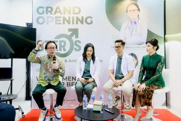 Diskusi kesehatan Diskusi kesehatan dengan pembahasan pentingnya menjaga keseimbangan hormon testosteron pada pria dewasa di Klinik Pratama Steros, Jakarta Selatan. (Foto: Istimewa)