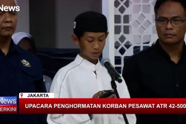 Haru! Anak Korban Pesawat ATR Bacakan Puisi Berjudul Selamat Jalan Papaku Tercinta