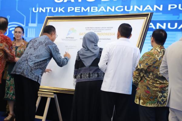 Kolaborasi Satu Data Indonesia untuk Pembangunan Pusat dan Daerah, di Kantor Kementerian PPN/BAPPENAS. (Foto: dok KemenPANRB)