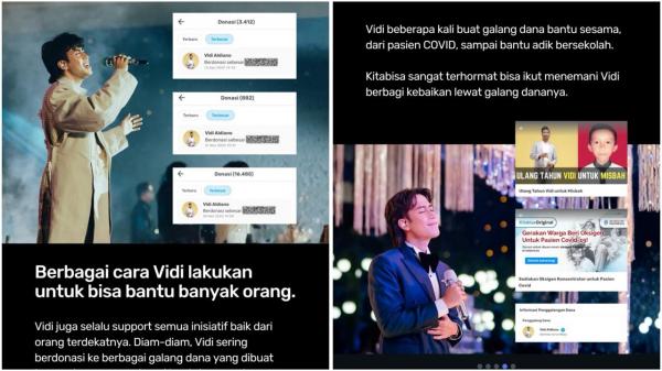 Vidi Aldiano ternyata senang berdonasi. (Foto: Instagram)
