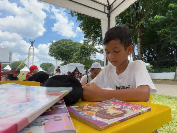 Salah satu sudut di acara Lebaran Betawi 2026 di Lapangan Banteng, Jakarta Pusat, Minggu (12/4/2026). (Foto: Niko Prayoga)