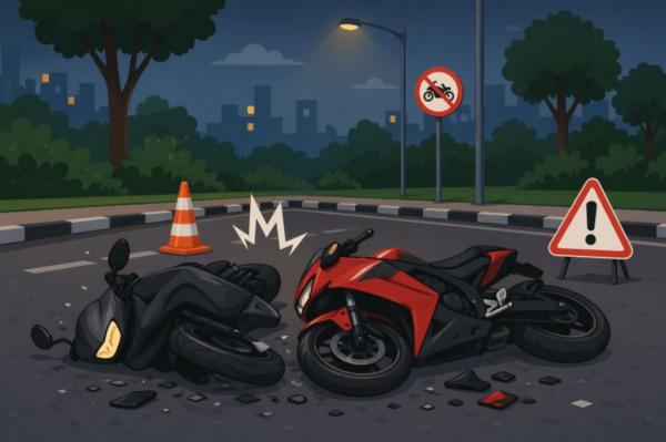 Kecelakaan 2 Motor Tabrakan Diduga Balap Liar di Semarang, 1 Korban Putus Kaki