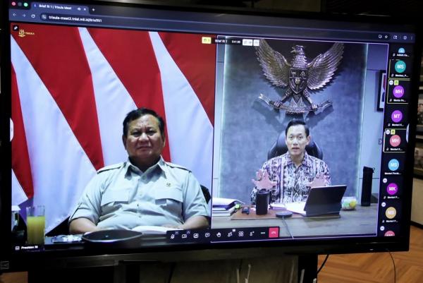 Prabowo Pimpin Ratas Virtual, Terima Laporan AHY soal Agenda Prioritas Infrastruktur